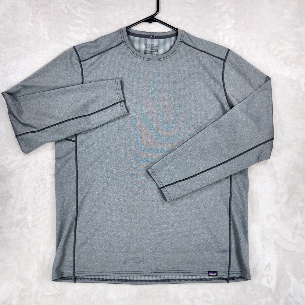 Patagonia Capilene Midweight Shirt Mens XL Gray Long Sleeve Base Layer Thermal